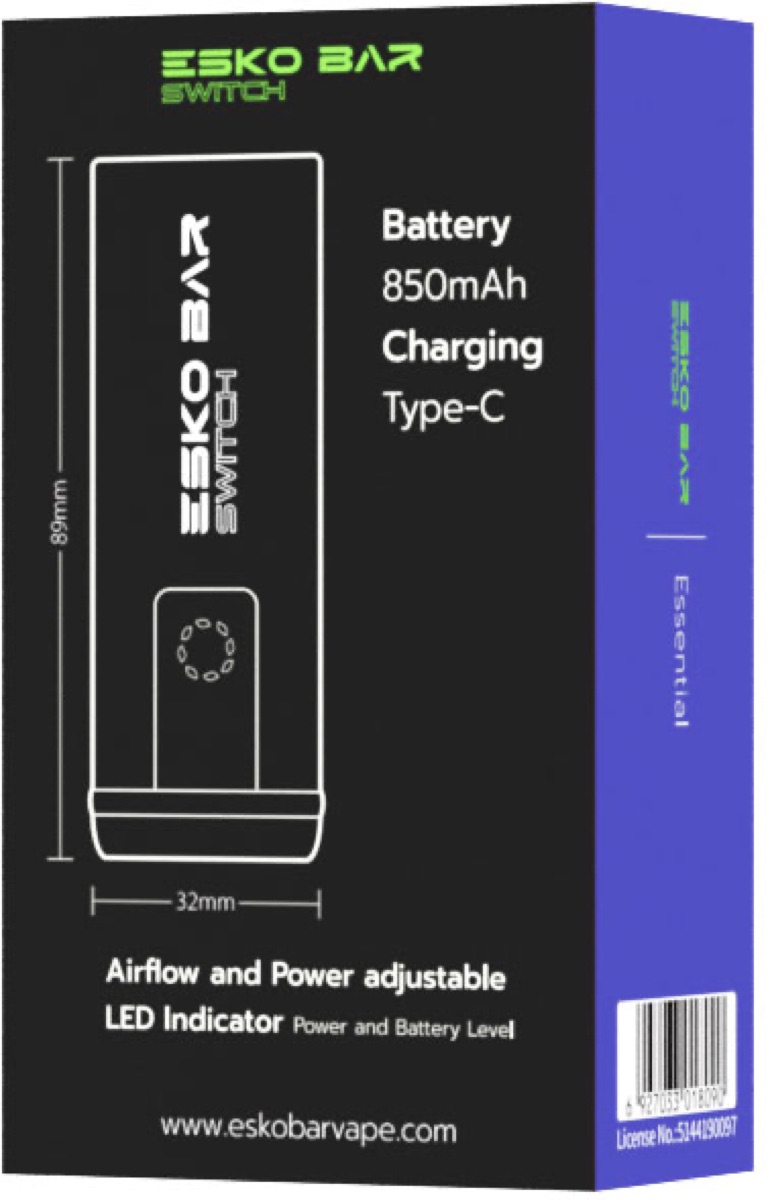 ESKO BAR SWITCH device packaging box